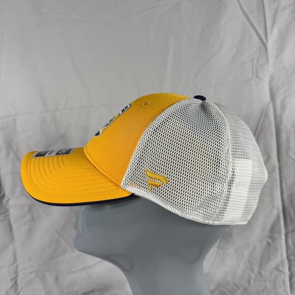Nashville Predators Hat Cap Snap Back Yellow White NHL Hockey Trucker Mesh Mens - Picture 3 of 8